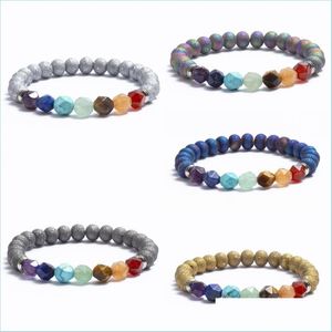Bracelets de charme Bracelet en pierre naturelle Irregar pour femmes Colorf 7 Bracelets Chakra Bracelets Accessoires de mode Q304Fz Drop Delivery 2 Dh46C