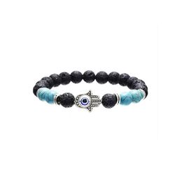 Charm Armbanden Natuurlijke Lavasteen Turquoise Tijgeroog Fatimas Hand Kraal Armband Diy Vulkaan Essentiële Olie Diffuser Voor Vrouw Dhgarden Dhuk8