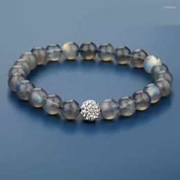 Braccialetti di fascino Braccialetto di perline di pietra di luna naturale per le donne Equilibrio energetico curativo Elastico Bijoux Femme Gioielli regalo 8mm Goccia 2023