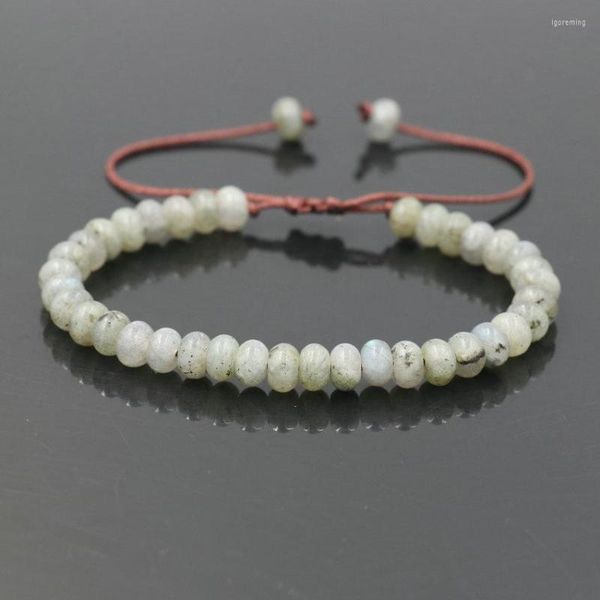 Bracelets porte-bonheur Bracelet pierre de lune naturelle perles de pierre tibétaine hommes corde réglable amitié Couples pour femmes bijoux cadeau