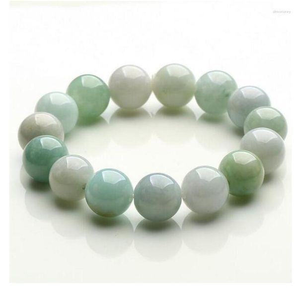 Pulseras con abalorios, pulsera de Jade verde de Myanmar Natural, cuentas de 12MM, joyas de temperamento a la moda, accesorios de gemas, regalos, pulsera al por mayor