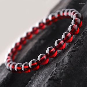 Bedelarmbanden natuurlijke rode granaatappel stenen kraal armband vrouwen man donkere granaat armbanden yoga meditatie vriendschap geschenk pulseras mujer