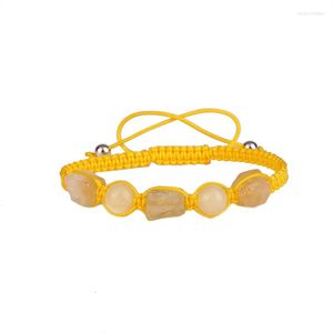 Charm Armbanden Natuurlijke Ruwe Licht Licht Geel Doorschijnend Maansteen Stenen Kralen Verstelbare Unisex Handgemaakte Knopen Koord Macrame