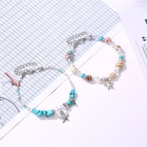 Charme Bracelets Naturel Shell Conque Corde Bracelets De Cheville Pour Les Femmes Pied Bijoux D'été Plage Aux Pieds Nus Bracelet Cheville Sur La Jambe 2022Charm Lars22