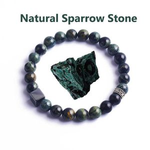 Charm Bracelets Natural Sparrow Stone Beads Bracelet Hombre Mujer Labradorite Lapis Lazuli Stone Beads Stretch Wristband Jewelry Block Accesorios Z0612