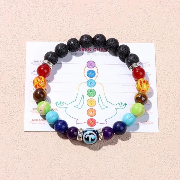 Bracelets de charme Pierre naturelle 12 Constellations Bracelet perlé Hommes Femmes Universel 7 Chakra Bracelet Yoga Énergie Bracelet Signe Étoile Bijoux