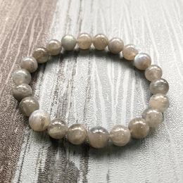 Bracelets à charme bijoux de perles en pierre naturelle Bling Bling Bracelet perlé Labradorite Bling 8 mm pour les hommes guérison mala