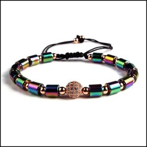 Bracelets porte-bonheur Bracelets en perles de pierre naturelle Hommes Colliers pour femmes Couronne Hématite Drop Delivery Jewelry Dhi0D