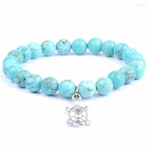 Charm Armbanden Natuursteen Groene Turkoois Kralen Boho Schildpad Dier Bangels Vrouwen Sieraden Pulsera Hombre