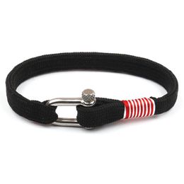 Bracelets porte-bonheur Style marine Sport Camping Parachute cordon hommes avec boucle à manille en acier inoxydable Pulseira SL088Charm CharmCharm