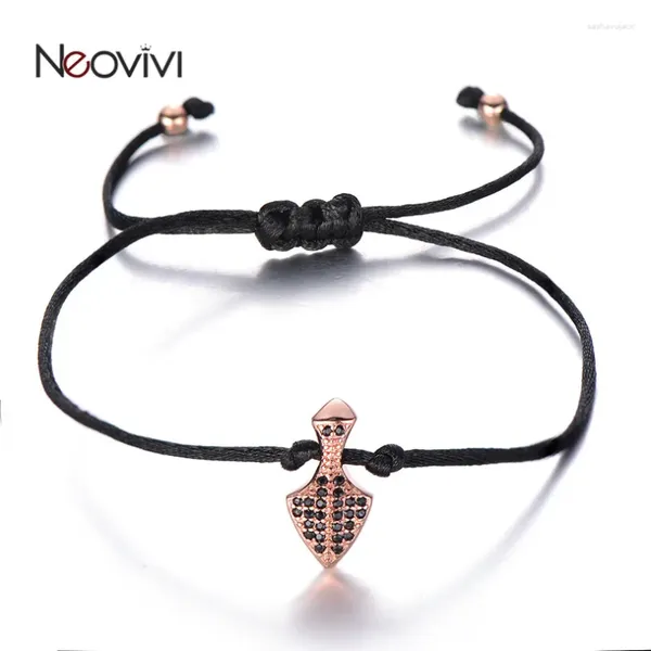 Bracelets de charme neovivi forts de perles d'ancre pour hommes micro pave zircon fantôme perle rouge corde rouge file