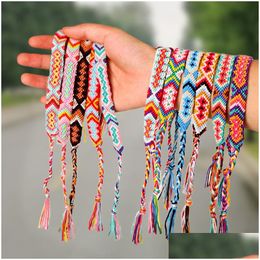Charmearmbanden Nepal Boho Handgeweven Gevlochten Armbanden Polsbandje Voor Vrouwen Vriend Boheems Katoenen Touw Etnische Charme Bangle Vriendschap Dhpoq