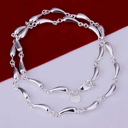 Bedelarmbanden nieuwe 925 sterling zilveren elegante waterdruppel ketting kettingen oorbellen armbanden sieraden sets voor vrouwen mode bruiloftsfeestjes geschenken