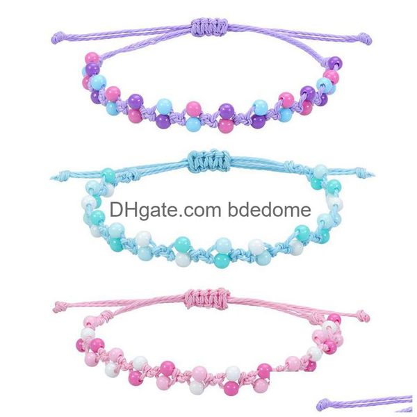 Bracelets De Charme Nouveau Aron Couleur Perle Tissé Bracelet Princesse Perlé Parti Amitié Étudiant Enfants En Gros Drop Delivery Bijoux Dh9Gm