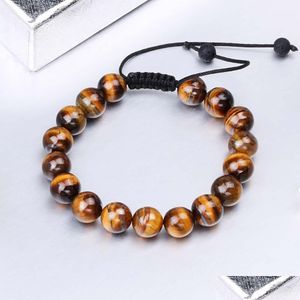 Bedelarmbanden Nieuwe Collectie 8Mm Kristal Agaat Natuursteen Geweven Kralen Armband Voor Mannen Vrouwen Maat Verstelbaar Handgemaakte Bh Dhgarden Dh0Zq