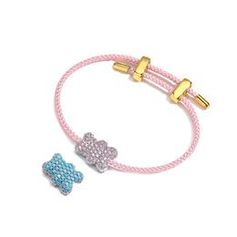 Braccialetti di fascino Nuovo braccialetto femminile da 18k oro oro colorato colorato con zircone cristallino zircone orso pop gol -gioielli di gioielletti regalo per le vacanze j240118