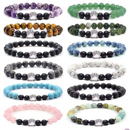 Bracelets De Charme Nouveau Desgin Vintage Pierre Naturelle Bracelet Élastique Cristal De Guérison Labradorite Perlé Pour Femmes Hommes Bijoux Drop Deliv Dhlzr