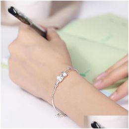 Bracelets de charme Nouveau luxe 925 Sier Women Chain Link Sendence Top Sale Friendship Bracelet Bangles Drop Livilor Jewelry Dhnek