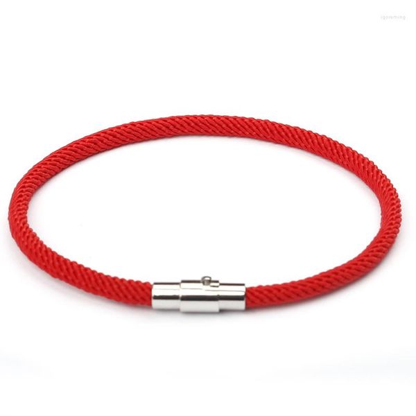 Bracelets de charme NIUYITID Bracelet de fil rouge femmes hommes couleur argent boucle magnétique cadeau de fille bijoux prix de gros Pulsera Roja