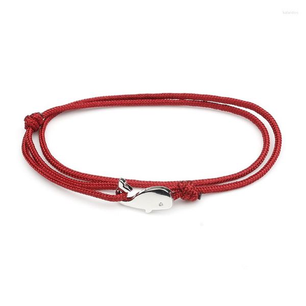 Pulseras de encanto NIUYITID Pulsera de cola de ballena Cordón de paracaídas simple Mano Braslet para hombres Pulsera Cadena Ajuste Joyería Homme