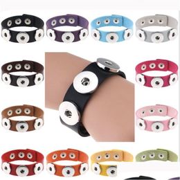 Bedelarmbanden Noosa Chunks Snap Armband Bedels 18Mm Metalen Knop Lederen Armbanden Gember Verklaring Geschenken Sieraden Voor Mannen Drop Delive Dhw5N