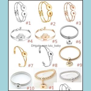 Bedelarmbanden Noosa Sier Gold Ploated Snap Button Bracelet 18mm Knopen Charm Bangels Diy sieraden Drop levering 2021 armbanden Dhsell Dhktn