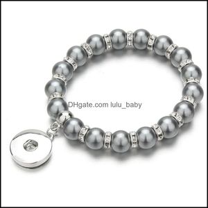 Bedelarmbanden Noosa Snap Bracelet sieraden geïmiteerde parel kralen gemberknoppen Chunk Bangle fit diy snaps drop levering dhiy3
