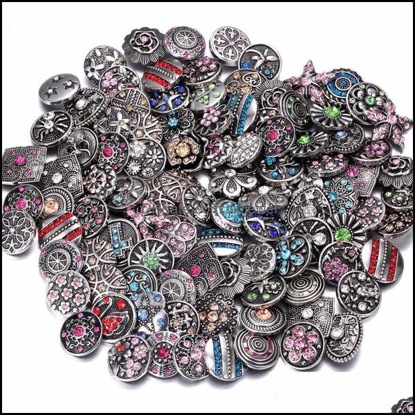 Charm Bracelets Noosa Snap Button Joias Atacado Lote Fit Bracelet Bangles Colares 18Mm Metal Strass Ginger Buttons Vipjewel Dh5Un