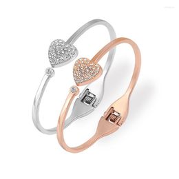 Bracelets porte-bonheur Nothing2 tendance coeur Bracelet réglable strass titane acier or blanc bijoux cadeaux pour femme
