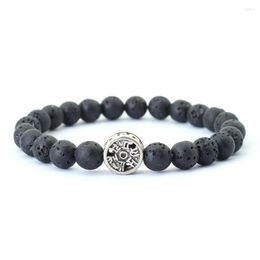 Bedelarmbanden Om Mani Padme Hum Herenarmband Minimalistisch 8mm Natuurlijke Vulcanica Tijgerogen Steen Armband Punk Accessoires Pulsera Hombre