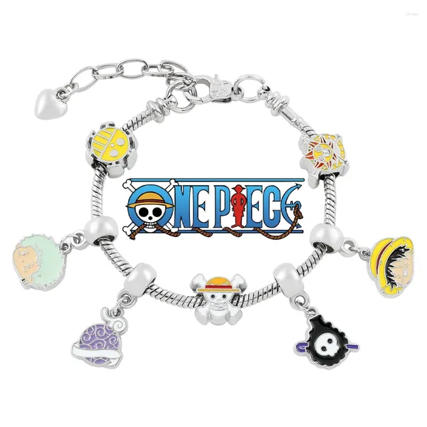 Bracelets de charme Sigle d'anime Sigle Anime D. Luffy Pirate Beads Chains Bridiques Bracelet pour femmes bijoux