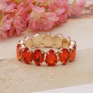 Bedelarmbanden Oranje Kleurrijk Rose Glas Voor Vrouw Boheemse Overdrijving Lente Crystal Bangle Madera Bruid Bruiloft Pulseira