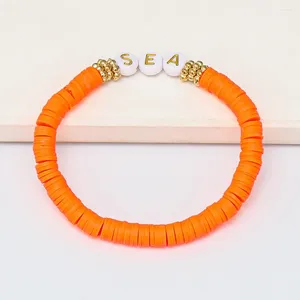 Bracelets de charme Orange Sea Clay Bracelet Déclaration Mode Gros Boho Mignon Main Chaîne De Mariage Perlé Pour Les Femmes 2024