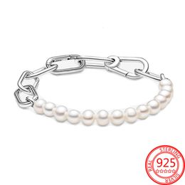 Charme Bracelets Original 925 argent ME série traité perle de culture d'eau douce Bracelet femmes exquis mariage bijoux ensemble accessoires 230216