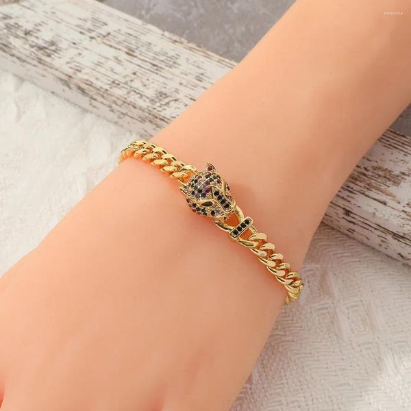 Bracelets de charme ornement Bracelet léopard exagéré bijoux personnalisé créatif pour la mode féminine hip hop