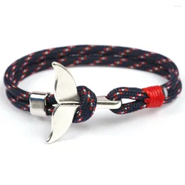 Bedelarmbanden Paracord Gevlochten Boho Handgemaakte Anker Walvis Staart Haak Armband Sieraden Voor Vrouwen Mannen Cadeau