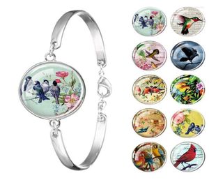 Bracelets de charme perroquet llow corbeau phoenix pterodactyle cardinal oiseaux bracelet verre cabochon bracelet bijoux animal bijourie pour filles faw7289391