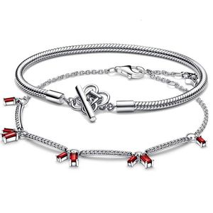 Brazalete Charm Peace nudo tbar cadena de serpientes Paves Pave Bars Bracelet 925 Sterling Silver Bangle para mujeres Valentín Día de bricolaje Joyería 230216