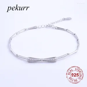 Bracelets porte-bonheur Pekurr zircon cubique 925 argent Sterling papillon nœud papillon femme bijoux bracelets de haute qualité