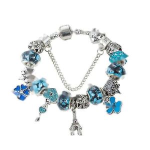 Bracelets à breloques pendentif perles de luxe plaqué argent adapté pour PandoraBracelet bricolage élégant bracelet de perles pour femmes, cadeaux pour enseignants.