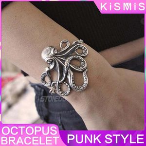 Bracelets de charme Personnalité Stonego Retro Retro Hip Hop Octopus Pendant Bracelet Unisexe Bijoux