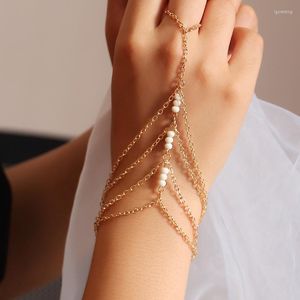Bedelarmbanden persoonlijkheidstrend armband gouden dunne ketting meerlagige vinger fice bead strand accessoires vrouwen pols armband bohemie