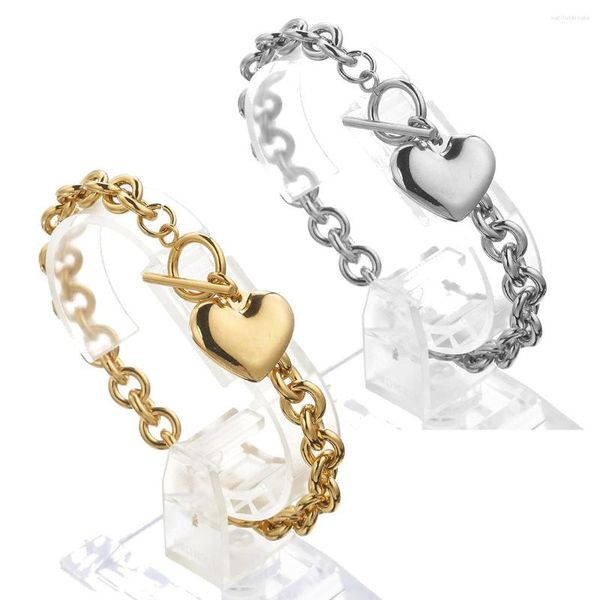 Pulseras de encanto pulsera personalizada para mujeres corazón personalizado 7 pulgadas de 11 pulgadas brazaletes ajustables de acero inoxidable regalo de joyería femenina