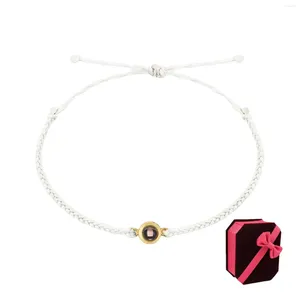 Bedelarmbanden Gepersonaliseerde Aangepaste Projectie Gevlochten Armband Verstelbare Cirkel Po Paar Memorial Sieraden Cadeau Dames Heren