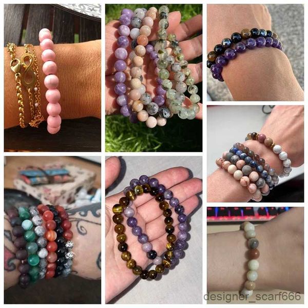 Pulseras con dijes, pulsera rosa, pulseras de piedra natural para mujer, pulsera de ojo de gato Agat, brazaletes de piedra, joyería R231014