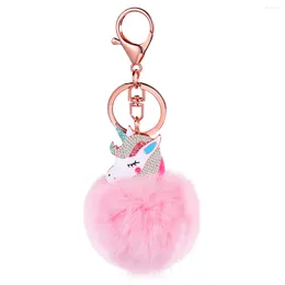 Bracelets à breloques Pom Keyring Pompons Pompon Keychain Keychains Fur Making Kit Keyrings Fluffy