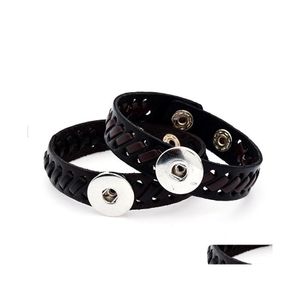 Bracelets à breloques Joli bracelet en cuir Noosa Ginger Jewelry 18Mm Snaps Drop Delivery Dhekw