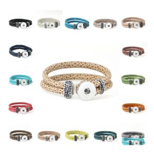 Bedelarmbanden mooie stretch armband snap diy snaps knoppen sieraden 18 mm sier gember lederen lederen carshop2006 drop levering dhvhg