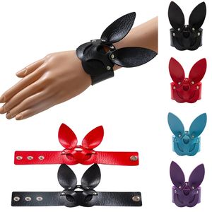 Bracelets de charme punk hommes gothiques goth rivet lapin bracelet wrap filets girls cadeau harajuku vintage nouveau bracelet en cuir pu en cuir noir