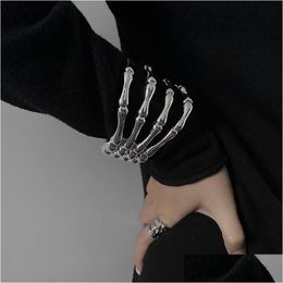 Bedelarmbanden Punk Metaal Skl Claw Armband Persoonlijkheid Overdreven Uniek Verstelbare Arm Ring Hip Hop Rock Trend Accessoires Voor Uni Dhbuf